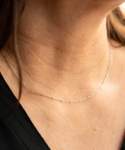 Alternative view of Kjede i sølv med kuber 50 cm