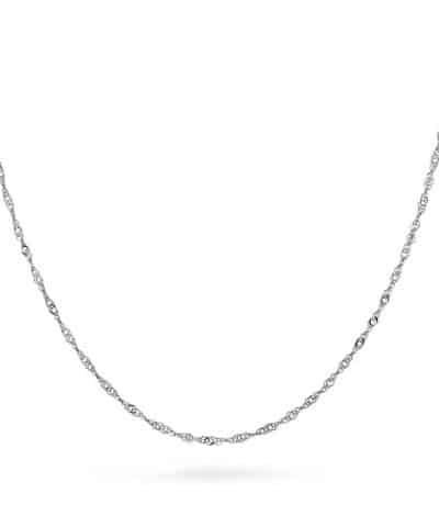 Singapore kjede i sølv 1,2 mm 50 cm