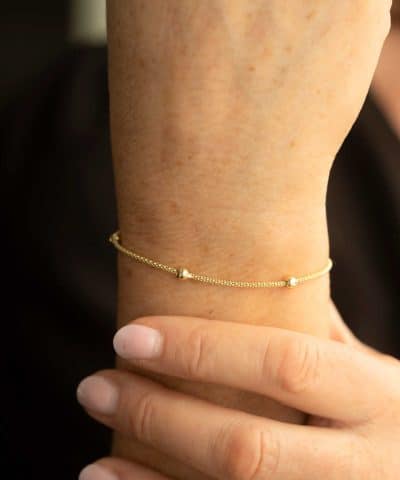 Alternative view of Armbånd i sølv med kuler 19 cm