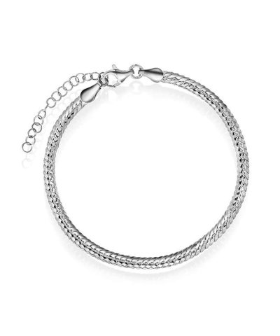 Oval panser armbånd i sølv 19 cm