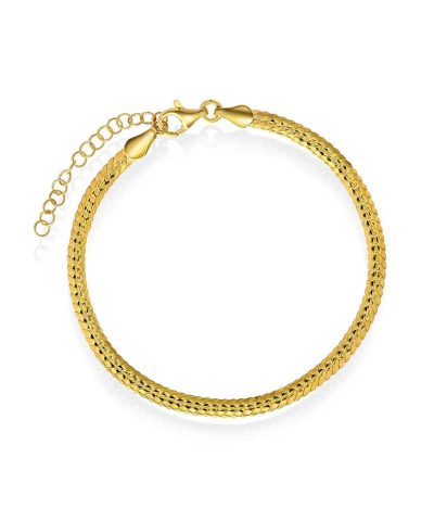 Oval panser armbånd i sølv 19 cm