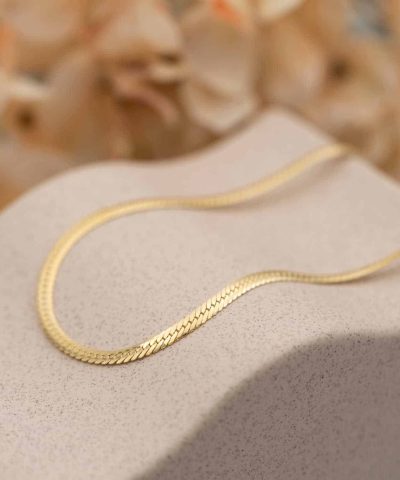 Alternative view of Oval panser kjede i sølv 50 cm