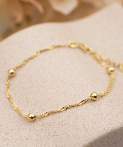 Alternative view of Singapore armbånd i sølv med kuler 19 cm