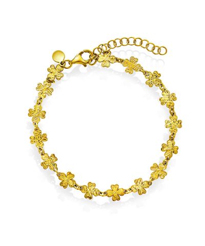 Armbånd i sølv firkløver