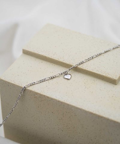 Alternative view of Ankelkjede i sølv hjerte