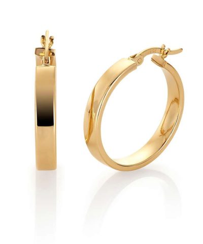 Klassiske øreringer i gull 4x18mm