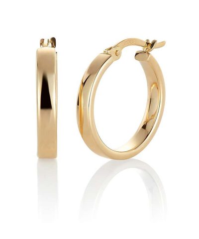 Klassiske øreringer i gull 3x17mm