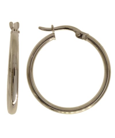 Klassiske Øreringer i Hvitt Gull M