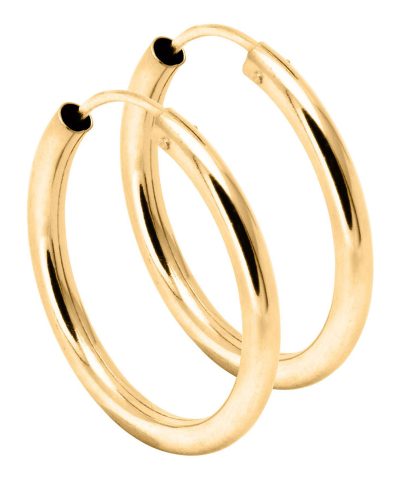 Klassiske tube øreringer i Gull 2x20mm