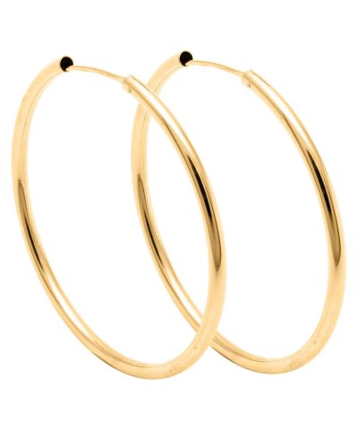 Klassiske tube øreringer i Gull 2x40mm