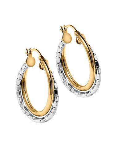 Øreringer 2 farget 14K