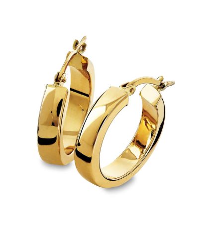 Klassiske øreringer i gull 4.3x15mm