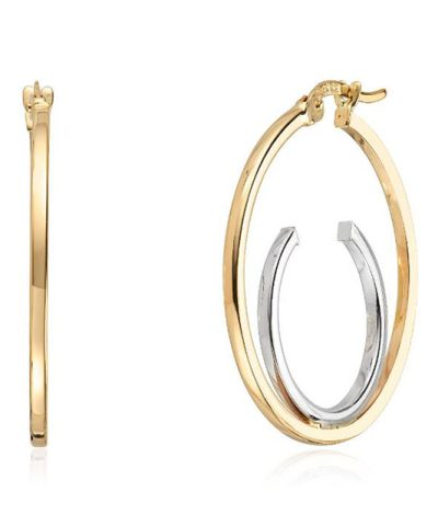 Øreringer 2 farget 14K