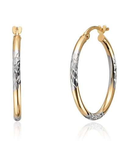 Øreringer 2x25mm 14K