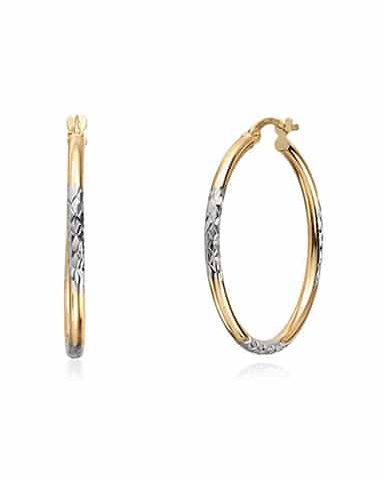 Øreringer 2x30mm 14K