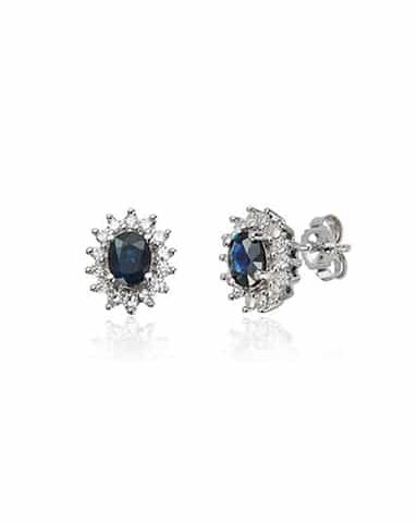 Ørepynt Rosett 0,28ct WSI Safir Hv 585