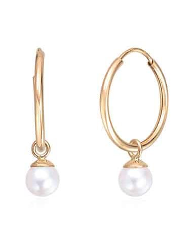 Øreringer Ferskvannsperle 14K