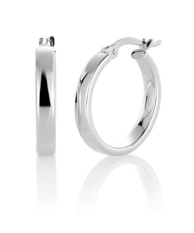 Basic øreringer str M hvitt gull 14K