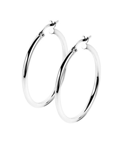 Klassiske Øreringer i Hvitt Gull S