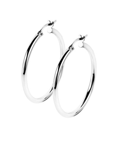 Klassiske Øreringer i Hvitt Gull L