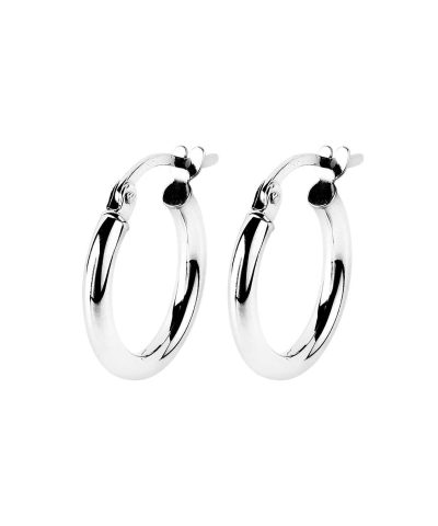 Klassiske Øreringer i Hvitt Gull XS