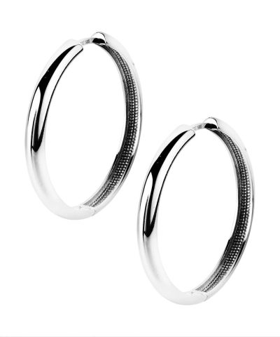 Klassiske øreringer i hvitt gull 3.6x23mm