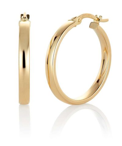 Klassiske øreringer i gull 3.4x23mm