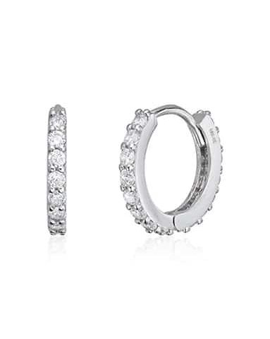 Øreringer Zirkonia hvitt gull 14K