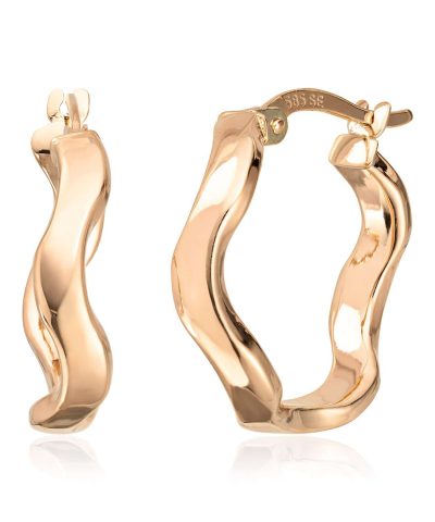 Øreringer bølge 14K