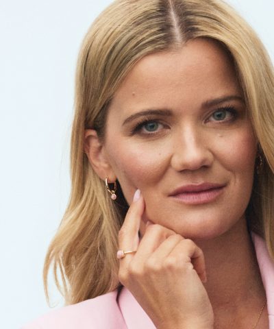 Alternative view of Ørering i sølv med rosa opal KJÆRLIGHET