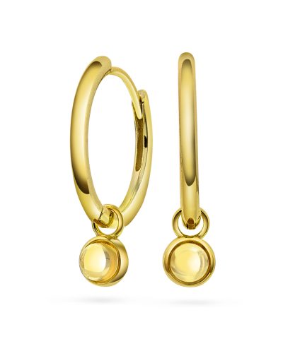 Ørering i sølv med citrin GLEDE