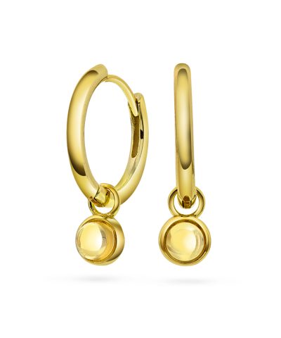 Ørering i sølv med citrin GLEDE