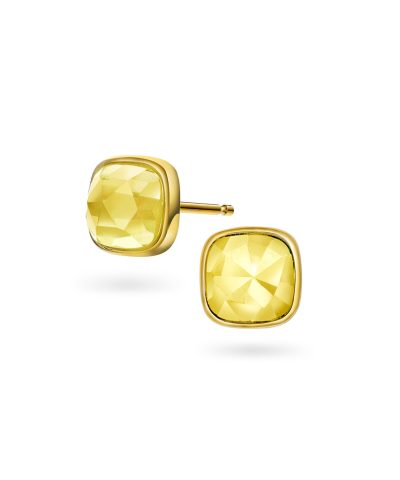 Øredobber i sølv med citrin GLEDE