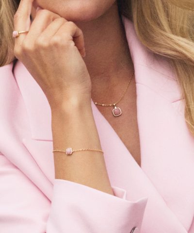 Alternative view of Armbånd i sølv med rosa opal KJÆRLIGHET