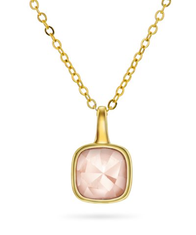 Smykke i sølv med rosa opal KJÆRLIGHET