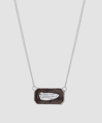 Hasla Brush, silver necklace brown