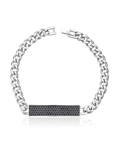 SANDER armbånd stål svart cz