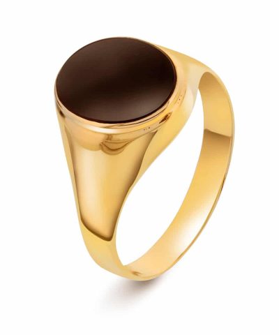Ring OVAL onyx gult gull
