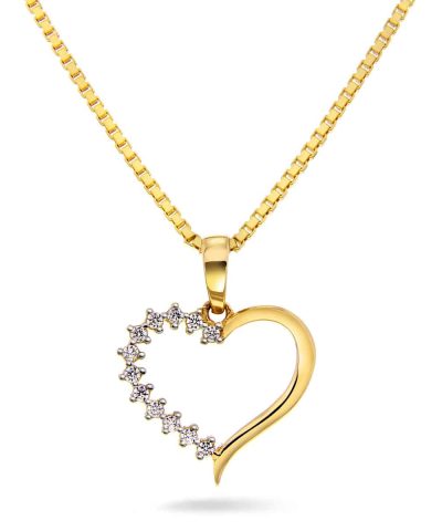 Anheng gull hjerte cz, B:13 mm