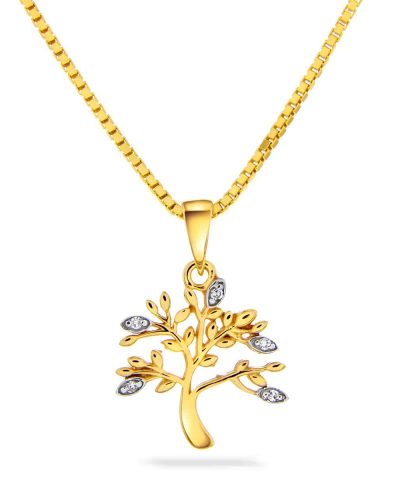 Anheng gull dia Livets Tre, 0,02ct