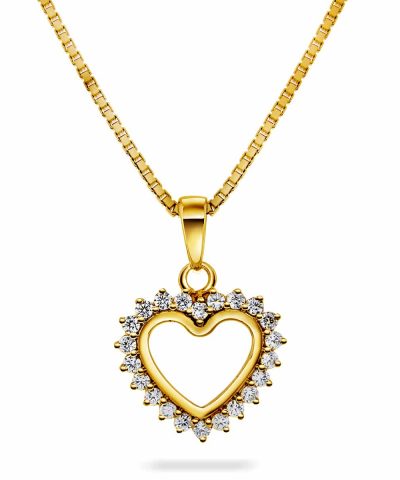 Anheng gull cz hjerte B:13 mm