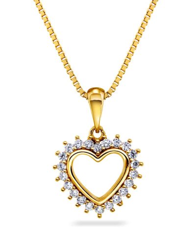 Anheng gull cz hjerte B:15 mm