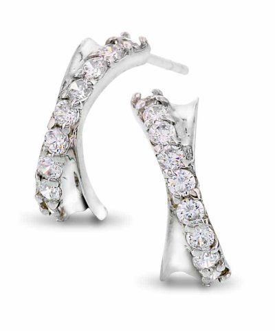 Øredobber i gull med zirkonia