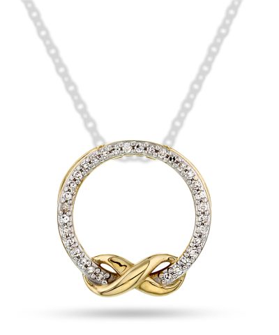 Anheng i 14k gull med diamant 0,07 ct WP1