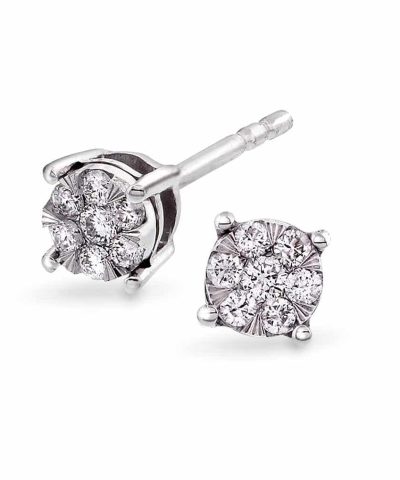 Øredobber i Hvittgull med diamanter 0.15ct