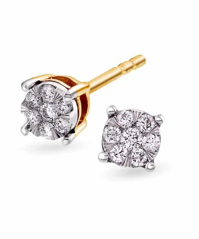 Øredobber i Gull med Diamant 0.15ct