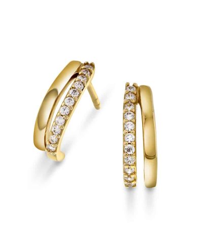 Pan Jewelry Øredobber i gull med zirkonia