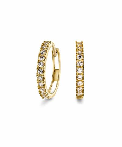 Pan Jewelry - Øredobber i gull med zirkonia