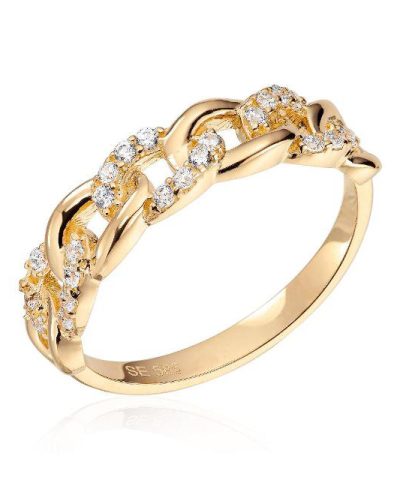 Ring i gull med zirkonia