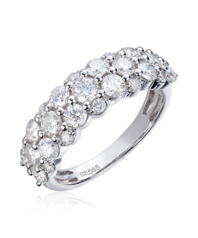 Ring med tilsammen 1,63ct TWSI i hvitt gull